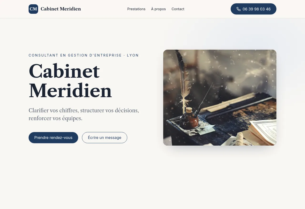 Demonstration showcase website for a consulting firm